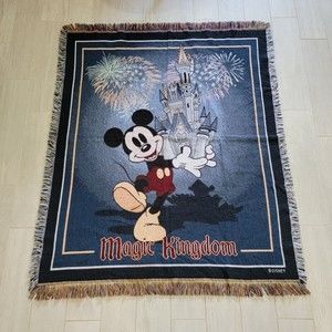 Walt Disney Mickey Mouse Magic Kingdom 48x60" Tapestry Woven Throw Blanket